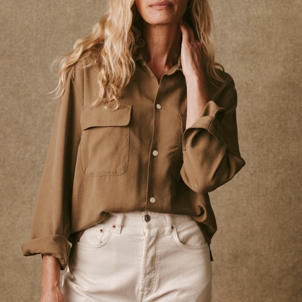Buck Mason Olive Button Down Shirt